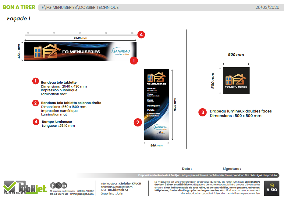 Plan technique façade 1 FG Menuiseries